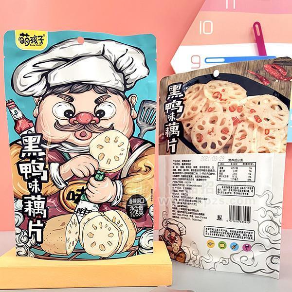 萌孩子黑鴨味藕片休閑零食招商105g