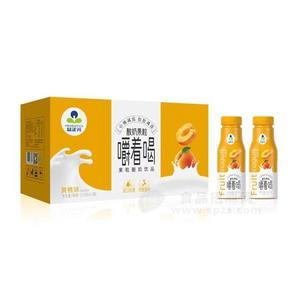 益正元嚼着喝黄桃味酸奶果粒果粒酸奶饮品招商