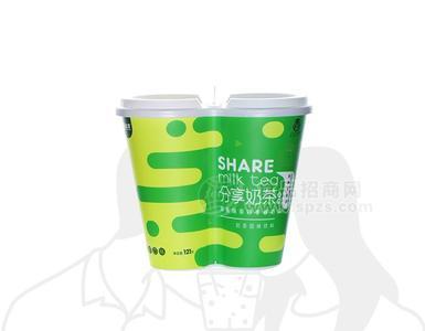 茉莉绿茶+四季春奶茶 分享奶茶