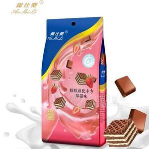奧仕栗粒粒威化小方草莓味威化餅干招商218g