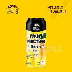 益可滋黃桃味果肉果汁招商果汁飲品500ml