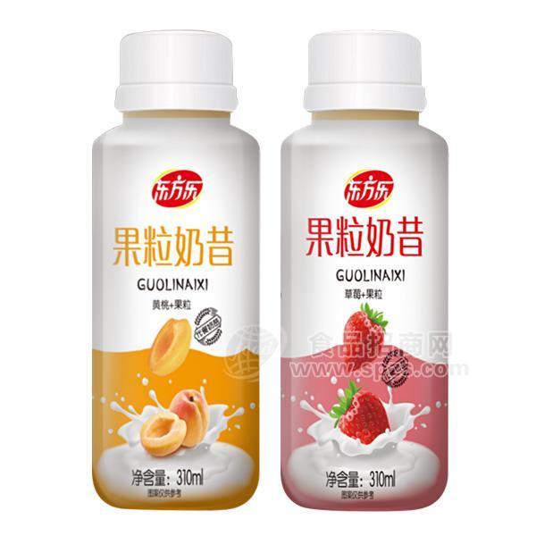 東方樂果粒奶昔黃桃+果粒草莓+果粒乳飲料310ml