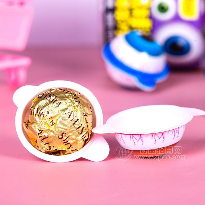 萌孩子眼球造型爆浆巧克力招商儿童零食 代可可脂巧克力