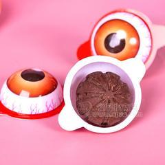 萌孩子眼球造型爆浆巧克力招商儿童零食代可可脂巧克力眼珠子糖