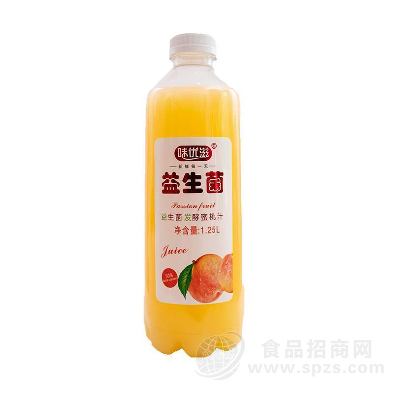 味优滋益生菌发酵蜜桃汁果汁饮料1.25L