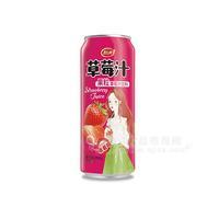 友仁圓草莓汁果粒果汁飲料招商490ml