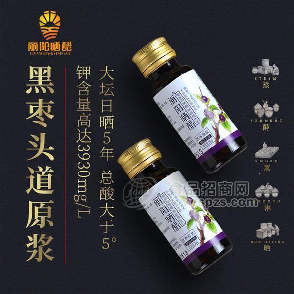 ·丽阳晒醋黑枣头道原浆醋调味品招商20ml 