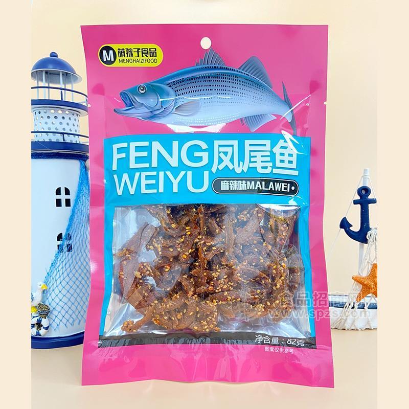 萌孩子麻辣味凤尾鱼休闲食品招商鱼干肉丝82g