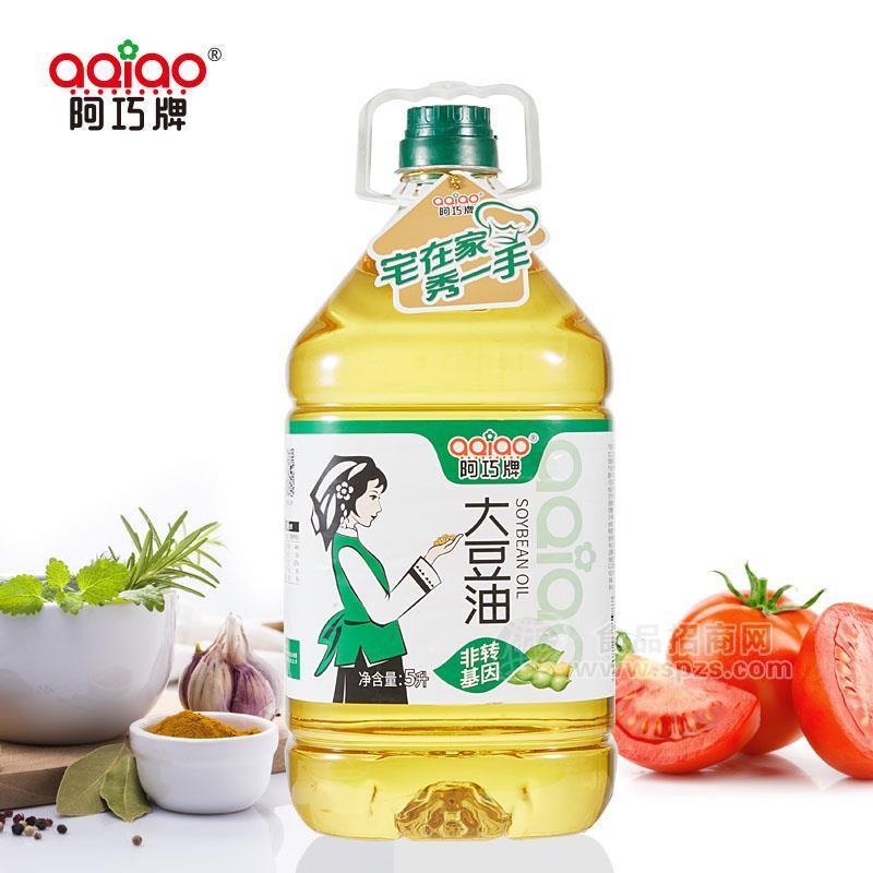 ·阿巧牌非转基因一级大豆油5L  家庭装健康植物食用油招商 