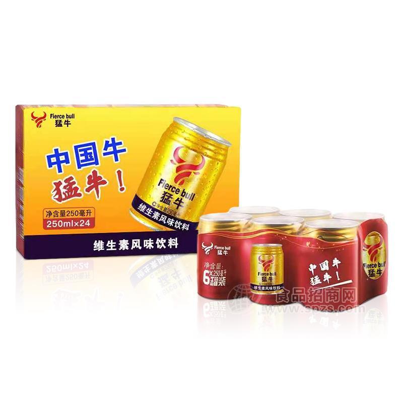 ·猛牛维生素风味饮料罐装招商250ml×24罐 