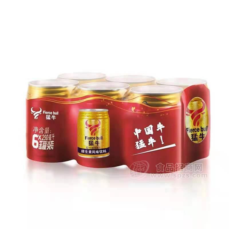 ·猛牛维生素风味饮料罐装招商250ml×6罐 