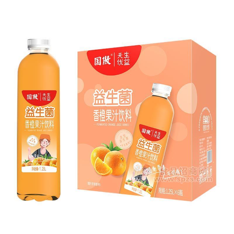 國傲益生菌香橙果汁飲料1.25LX6瓶