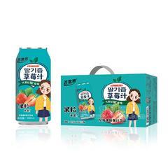 百果潮草莓汁草莓果粒果汁饮品招商490mlX15瓶
