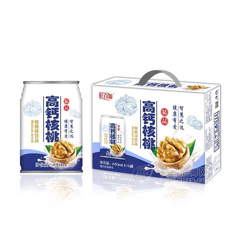 旺百源高鈣核桃核桃味飲品招商240mlX16罐