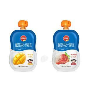 喜盈盈酸奶果汁果凍可吸型芒果味、草莓味休閑食品稱重實圖招商