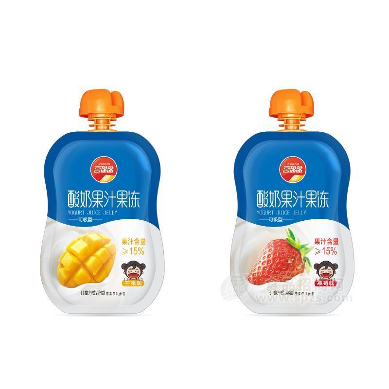 喜盈盈酸奶果汁果冻可吸型芒果味、草莓味休闲食品称重实图招商