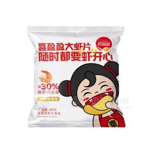 喜盈盈大虾片劲爆烧烤味含油型膨化食品招商40g