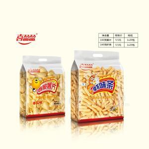 喜盈盈香脆薯片番茄味、蝦味條膨化食品招商160g