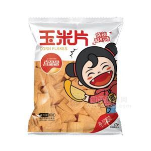 喜盈盈玉米片麻辣鮮蝦味油炸型膨化食品招商40g