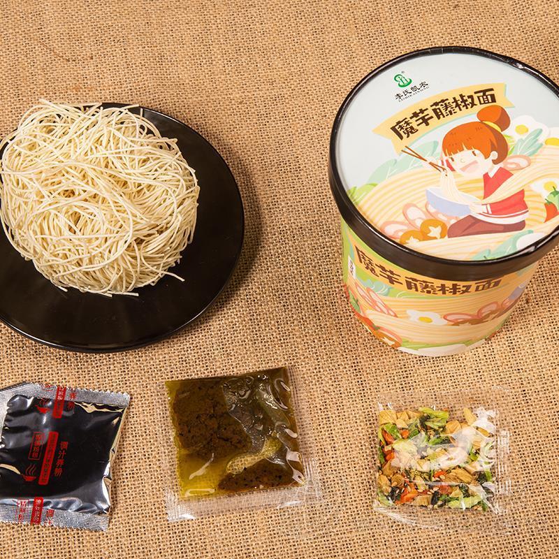 李氏凯农魔芋藤椒面非油炸方便食品实图招商100g
