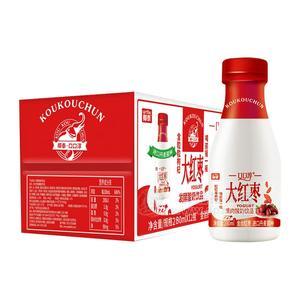 口口淳大紅棗果肉酸奶飲品招商280ml×12瓶