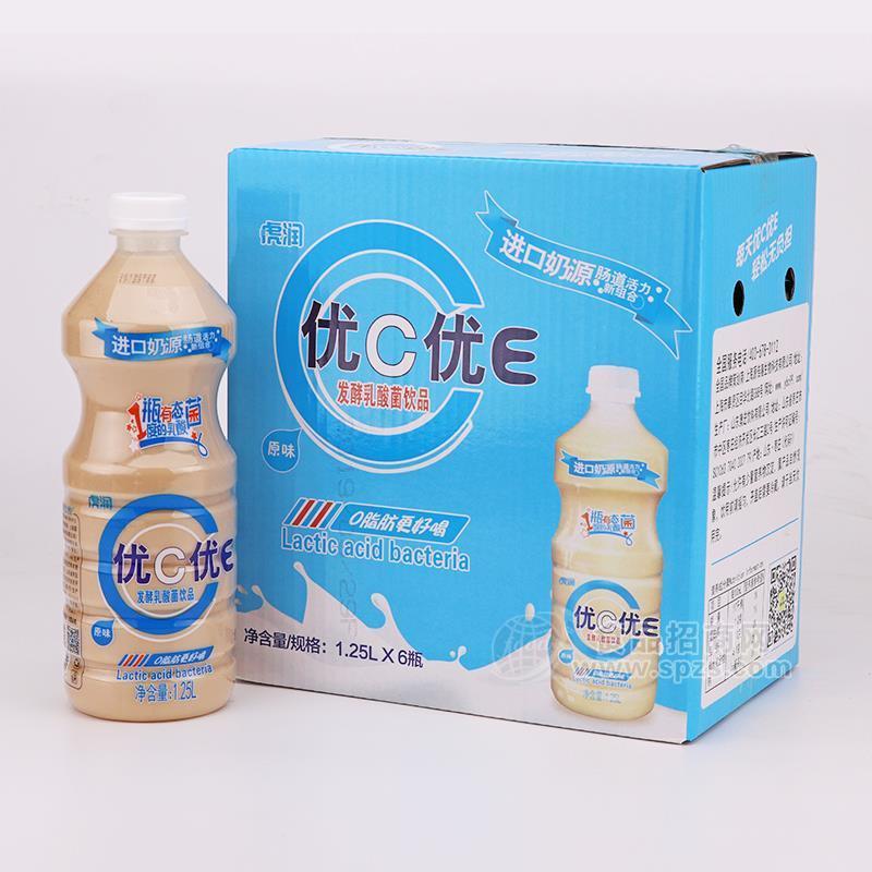 虎润优C优E发酵乳酸菌饮品原味招商1.25LX6瓶