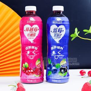 龙江红野生蓝莓野生蔓越莓复合果汁饮料宴席必备饮料招商1.25L