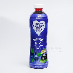 龙江红野生蓝莓黑加仑复合果汁饮料果汁含量≥60%校园饮料大容量招商1.25L