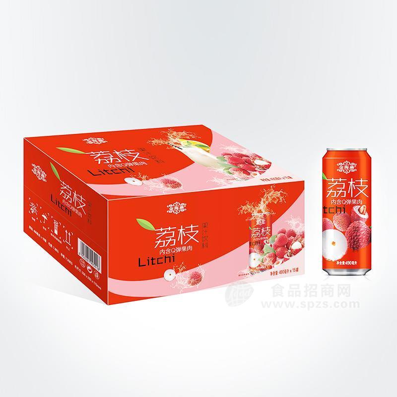 金海燕荔枝果汁饮料招商490mlx15罐