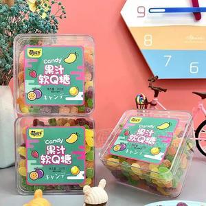 萌孩子果汁软Q糖糖果挂件零食透明盒装招商260g