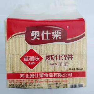 奧仕栗草莓味威化餅干休閑食品招商325g