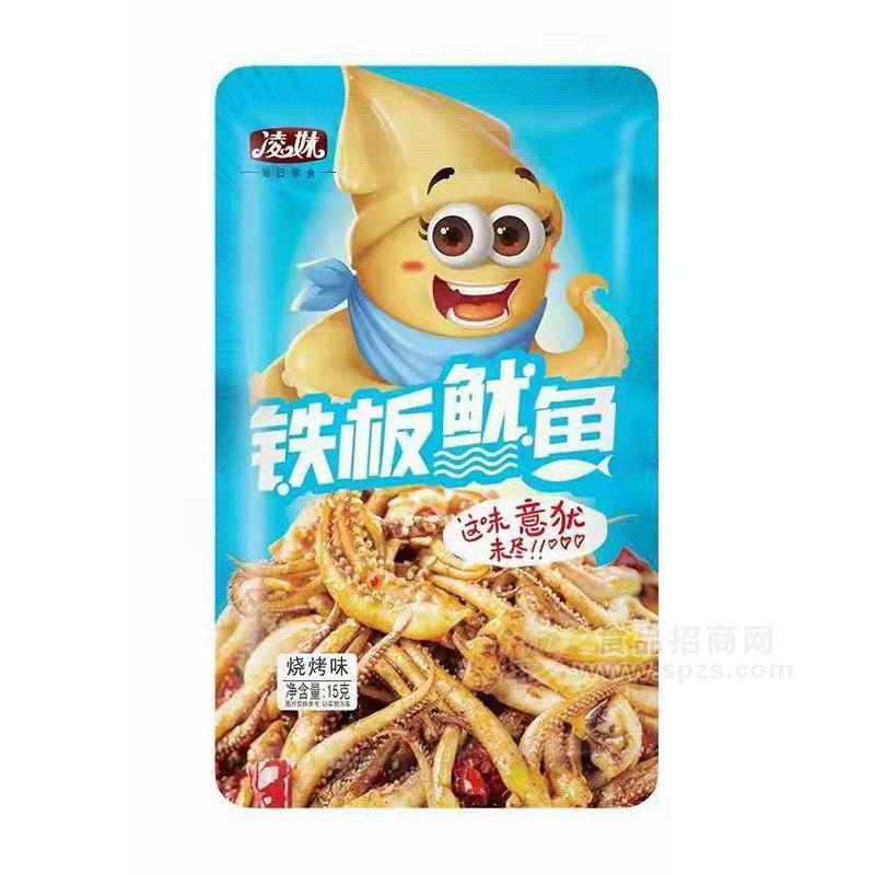 凌妹燒烤味鐵板魷魚休閑食品15g