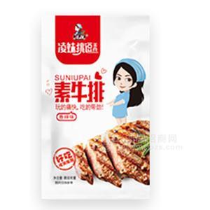 凌妹挑逗美食香辣味素牛排休閑食品 招商