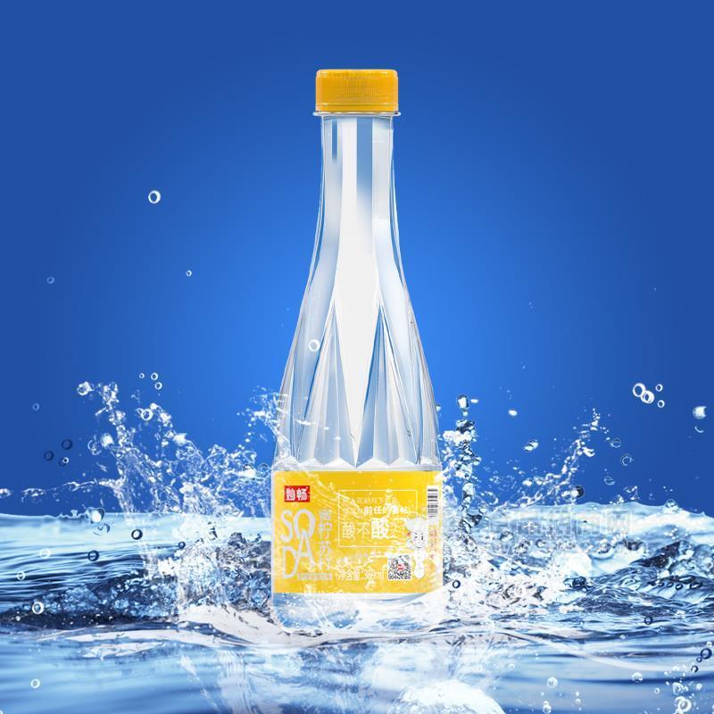 妙畅钻石瓶苏打水蜜柠天然苏打水饮料369ml