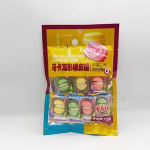 情人结马卡龙形橡皮糖糖果招商72g