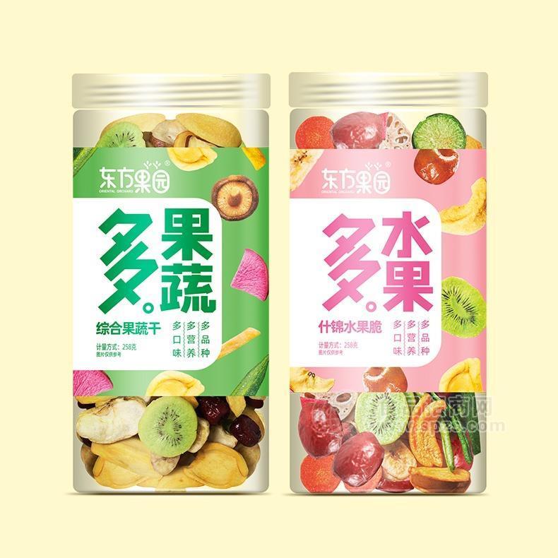 ·东方果园 什锦水果脆  综合果蔬干258g*30桶/箱 非膨化 招商 团购 果蔬脆招商 