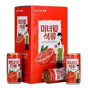 乐天 美女石榴汁180ml*6盒   整箱90罐 【批发】韩国原装进口LOTTE乐天美女石榴汁饮料招商