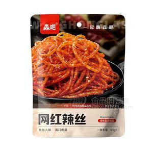 森吧網(wǎng)紅辣條調(diào)味面筋制品辣絲休閑食品零售價(jià)3元招商65g