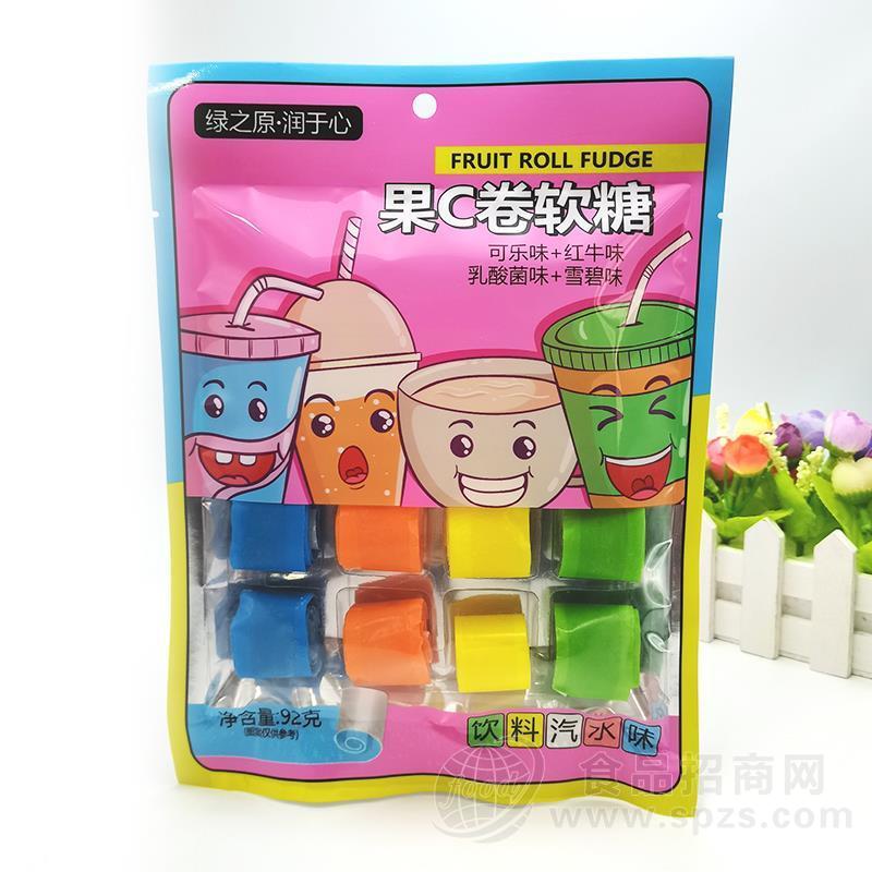 绿之原润于心 果C卷软糖饮料汽水味招商糖果92g