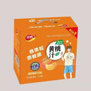 頂真真果粒嚼著喝果粒黃桃汁飲品招商1LX6盒