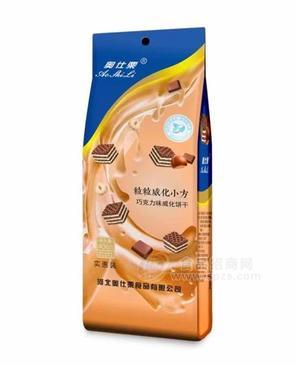 奧仕栗粒粒威化小方巧克力味餅干新品招商408g招商