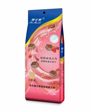 奥仕栗粒粒威化小方草莓味新品招商408g