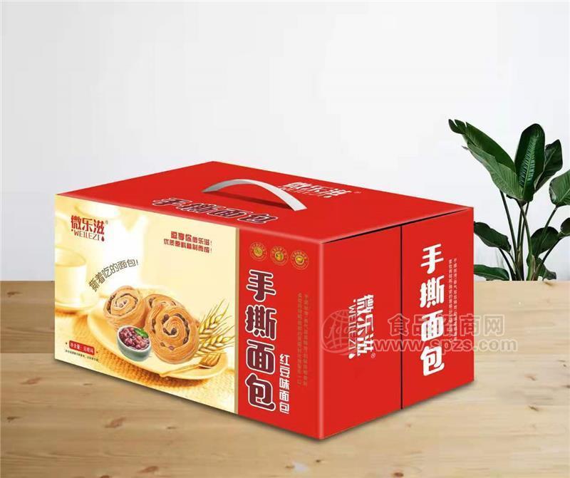微乐滋红豆味手撕面包
