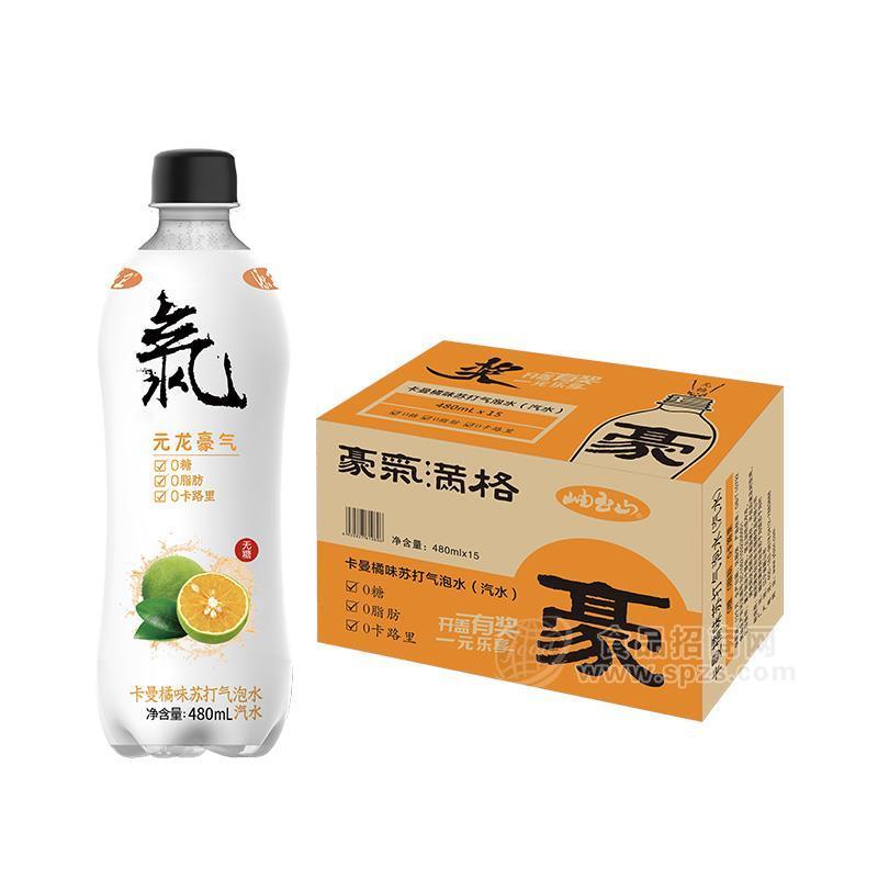 ·豪氣满格卡曼橘味苏打气泡水汽水招商480ml 