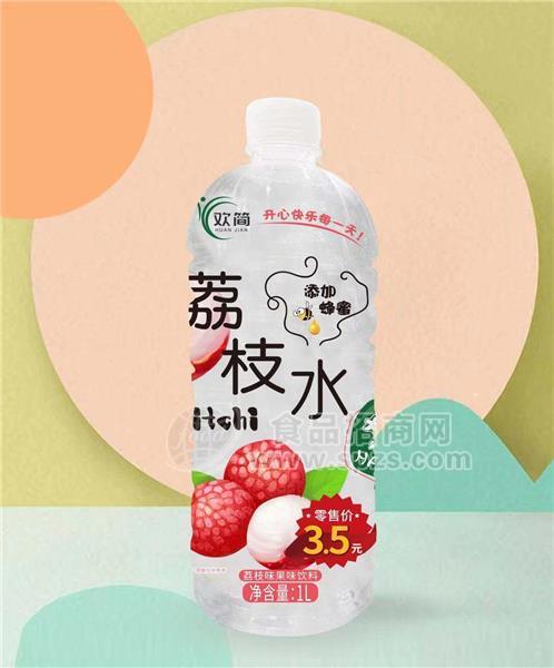 歡簡荔枝味果味飲料1L裝