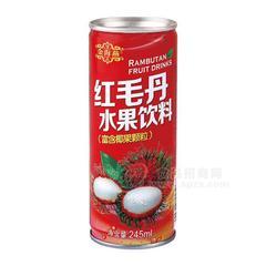 金海燕红毛丹水果饮料厂家招商箱装245ml
