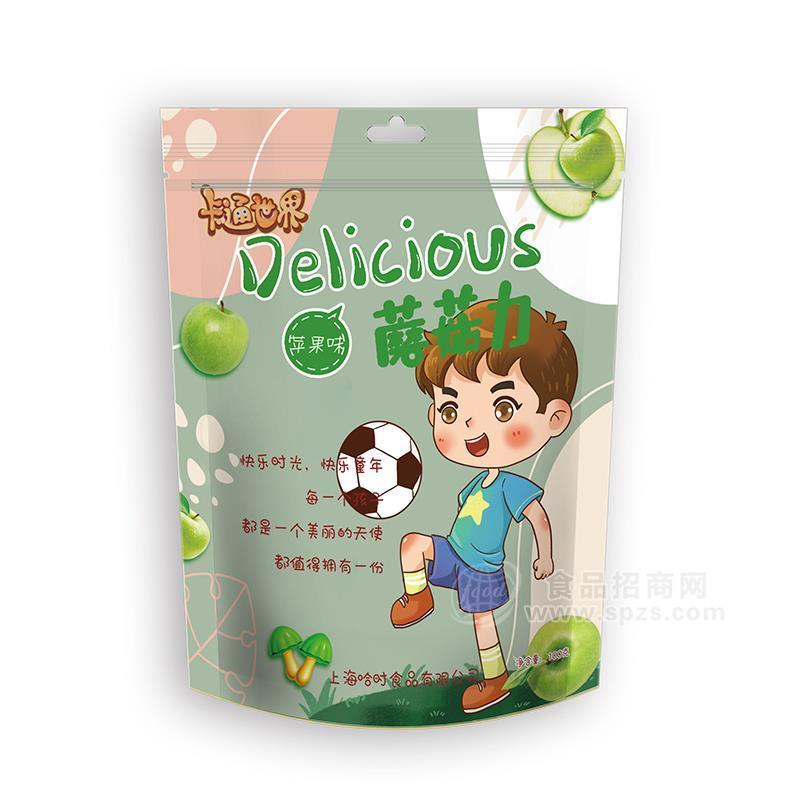 ·卡通世界蘑菇力苹果味休闲食品招商100g 