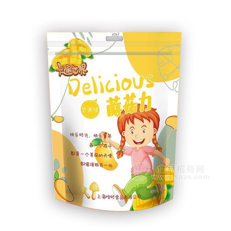 ·卡通世界蘑菇力芒果味休闲食品招商100g 