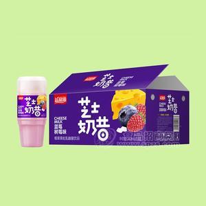 益和源芝士奶昔藍(lán)莓樹莓味椰果果粒乳酸菌飲品乳飲料380mlx