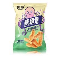 饞盼蔥香味海香脆脆卷魷魚(yú)卷休閑食品膨化食品150g